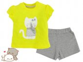 Tongs Baby Cute Kıttens Şortlu 2 li Takım 2554 Sarı - 1
