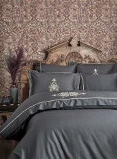 Ecocotton Organik Pamuk Çift Kişilik Nevresim Takımı - Alya Antrasit - 1