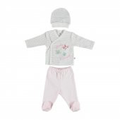 Bibaby Hello Spring 3 Parça Zıbın Seti Hastane Çıkışı 73165 Gri - 1