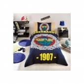 Taç Lisanslı Nevresim Takımı Tek Kişilik Fenerbahçe Marşlı Logo - 1