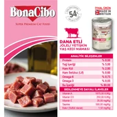 BonaCibo Jöleli Dana Etli Yaş Kedi Maması Yetişkin Kediler için Tam Yaş Mama 400 gr x 6 Adet - 3