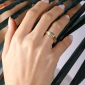 Sevilla Altın Yüzük 14K Golden Siens Şapkalı thumbnail 2