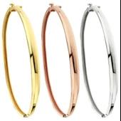 Klasik Simli Altın Kelepçe 14 Ayar (İSİM YAZILIR) - 1