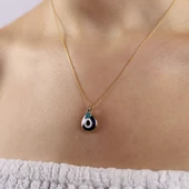 14 Ayar Nazarlık Altın Kolye Mine Damla - 2