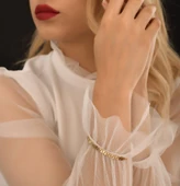 Üçgen Parlak Altın Bileklik 14 Ayar thumbnail 1