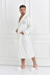 Ecocotton Organik Pamuk Bay Bornoz - Ella Krem - 5