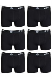Erkek Büyük Beden Boxer Battal Boy Likralı Boxer Sof 6lı paket - 2