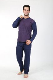 Erkek Pijama Takımı Uzun Kollu Kalın Kışlık Desenli Takım 2145 - 1