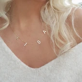 Vaoov 925 Ayar Gümüş Harfli İsim Kolye thumbnail 1