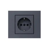 Ovivo Grano Füme Topraklı Priz Çerçeve - 1