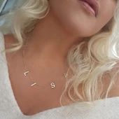 Vaoov 925 Ayar Gümüş Harfli İsim Kolye thumbnail 7