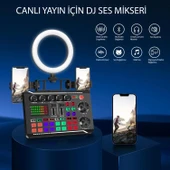 HyMark Stüdyo Ses Mikseri Şarjlı F998 Bluetooth DJ Canlı Yayın Kondenser Mikrofon Bağlantısı thumbnail 3