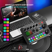 HyMark Stüdyo Ses Mikseri Şarjlı F998 Bluetooth DJ Canlı Yayın Kondenser Mikrofon Bağlantısı thumbnail 5
