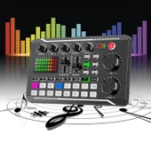 HyMark Stüdyo Ses Mikseri Şarjlı F998 Bluetooth DJ Canlı Yayın Kondenser Mikrofon Bağlantısı - 1