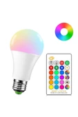 Uzaktan Kumandalı Rgb Led Ampul 9watt E27 Tasarruflu Dimmerli Led Lamba 16 Ton - 1