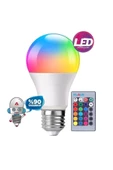 Uzaktan Kumandalı Rgb Led Ampul 9watt E27 Tasarruflu Dimmerli Led Lamba 16 Ton - 2