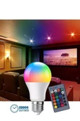 Uzaktan Kumandalı Rgb Led Ampul 9watt E27 Tasarruflu Dimmerli Led Lamba 16 Ton - 3