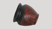 Kırmızı Toprak El Yapımı Boyalı Şekil Çömlek Vazo 20x16x10cm - 4