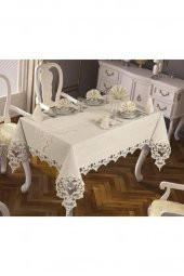 Duru Masa Örtüsü 160x260 Cm 26 Parça Krem thumbnail 3