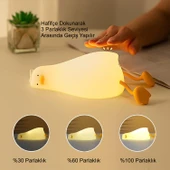 HyMark Sevimli Silikon Dokunmatik LED Ördek Gece Lambası Şarjlı Kısılabilir Dekoratif thumbnail 7