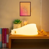 HyMark Sevimli Silikon Dokunmatik LED Ördek Gece Lambası Şarjlı Kısılabilir Dekoratif thumbnail 1