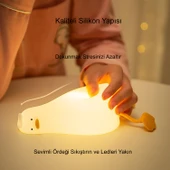 HyMark Sevimli Silikon Dokunmatik LED Ördek Gece Lambası Şarjlı Kısılabilir Dekoratif thumbnail 6