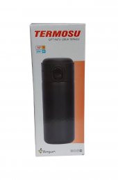 Penguen 1040 Siyah Çift Katlı Düğmeli Çelik Termos 0.40 Litre - 2