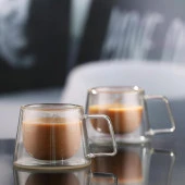 Perotti Çift Cidarlı Cam Kupa Bardak 200 ml 12476 (2 Adet) - 1