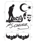 Atatürk-1 Araç Sticker 21X29 Cm / 6 Adet - 5
