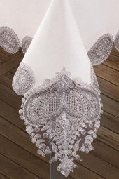 Verna Masa Örtüsü 160x260 Cm 26 Parça Krem Silver - 7