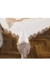 Verna Masa Örtüsü 160x260 Cm 26 Parça Krem Gold thumbnail 7