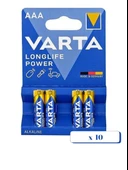 Varta 4903 Longlife Power Alkalin AAA İnce Kalem Pil 4x10'lu Kutu 40 Adet (Blister) - 1
