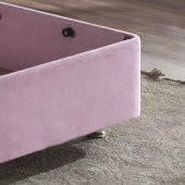 Niron  Pinky Baza ve Başlık - 90x190 cm Tek Kişilik Sandıklı Pembe Kumaş Baza ve Başlığı Silinebilir - 3