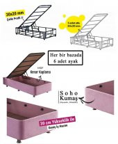 Niron  Pinky Baza ve Başlık - 90x190 cm Tek Kişilik Sandıklı Pembe Kumaş Baza ve Başlığı Silinebilir - 5