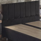 Niron Ela Baza ve Başlık Seti 140x190 cm Çift Kişilik Siyah Kumaş Baza ve Başlığı Silinebilir Soho Kumaş - 4