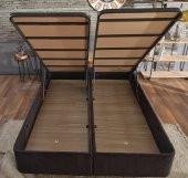 Niron Ela Baza ve Başlık Seti 140x190 cm Çift Kişilik Siyah Kumaş Baza ve Başlığı Silinebilir Soho Kumaş - 6