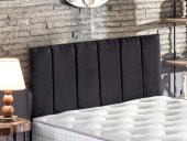 Niron Piano Lite Tek Kişilik Yatak Başlığı - 120 cm Siyah Kumaş Başlık - 2