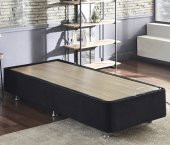 Niron Ela Baza - 90x190 cm Tek Kişilik Sandıklı Siyah Kumaş Baza Silinebilir Soho Kumaş - 3