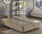 Niron Ela Baza -180x200 cm Çift Kişilik Sandıklı Sütlü Kahve Kumaş Baza Silinebilir Soho Kumaş thumbnail 1