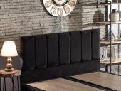 Niron  Piano Lite Çift Kişilik Yatak Başlığı - 160 cm Siyah Kumaş Başlık - 1