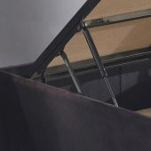 Niron Ela Baza ve Başlık Seti 160x200 cm Çift Kişilik Siyah Kumaş Baza ve Başlığı Silinebilir Soho Kumaş - 5