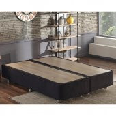 Niron Ela Baza -180X200 Cm Çift Kişilik Sandıklı Siyah Kumaş Baza Silinebilir Soho Kumaş - 1