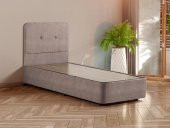 Luna Baza ve Başlık Seti - 100x200 cm Tek Kişilik Kumaş Baza Seti - 2