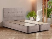 Niron  Luna Baza ve Başlık Seti - 140x190 cm Çift Kişilik Sandıklı Kumaş Baza Seti - 1