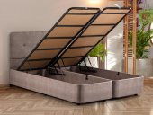 Niron  Luna Baza ve Başlık Seti - 140x190 cm Çift Kişilik Sandıklı Kumaş Baza Seti - 2