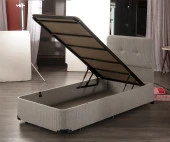 Niron Baza - 90x190 cm Tek Kişilik Sandıklı Klasik Kumaş Baza - 3