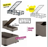 Niron Baza -160x200 cm Çift Kişilik Sandıklı Klasik Kumaş Baza - 4