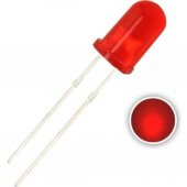 10 Adet - 5mm Diffused Led - Kırmızı (Red) - Arduino, Deney - 1
