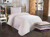 Dessert Kadife Tek Kişilik Yatak Örtüsü Krem - 1