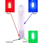 5 Adet - RGB Led 5mm Şeffaf Anot 4 Bacaklı Arduino Raspberry - 2
